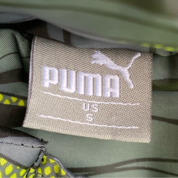 PUMA KID’S PUFFER VEST CAMO SIZE SMALL 6 BLACK GRAY YELLOW WINTER EUC - Picture 7 of 11